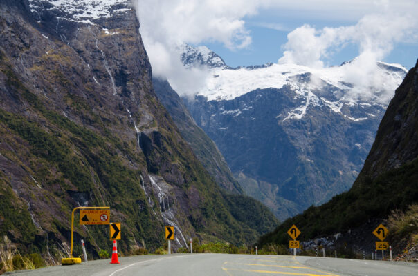 beautiful view of the road leading to the milford sound in new zealand